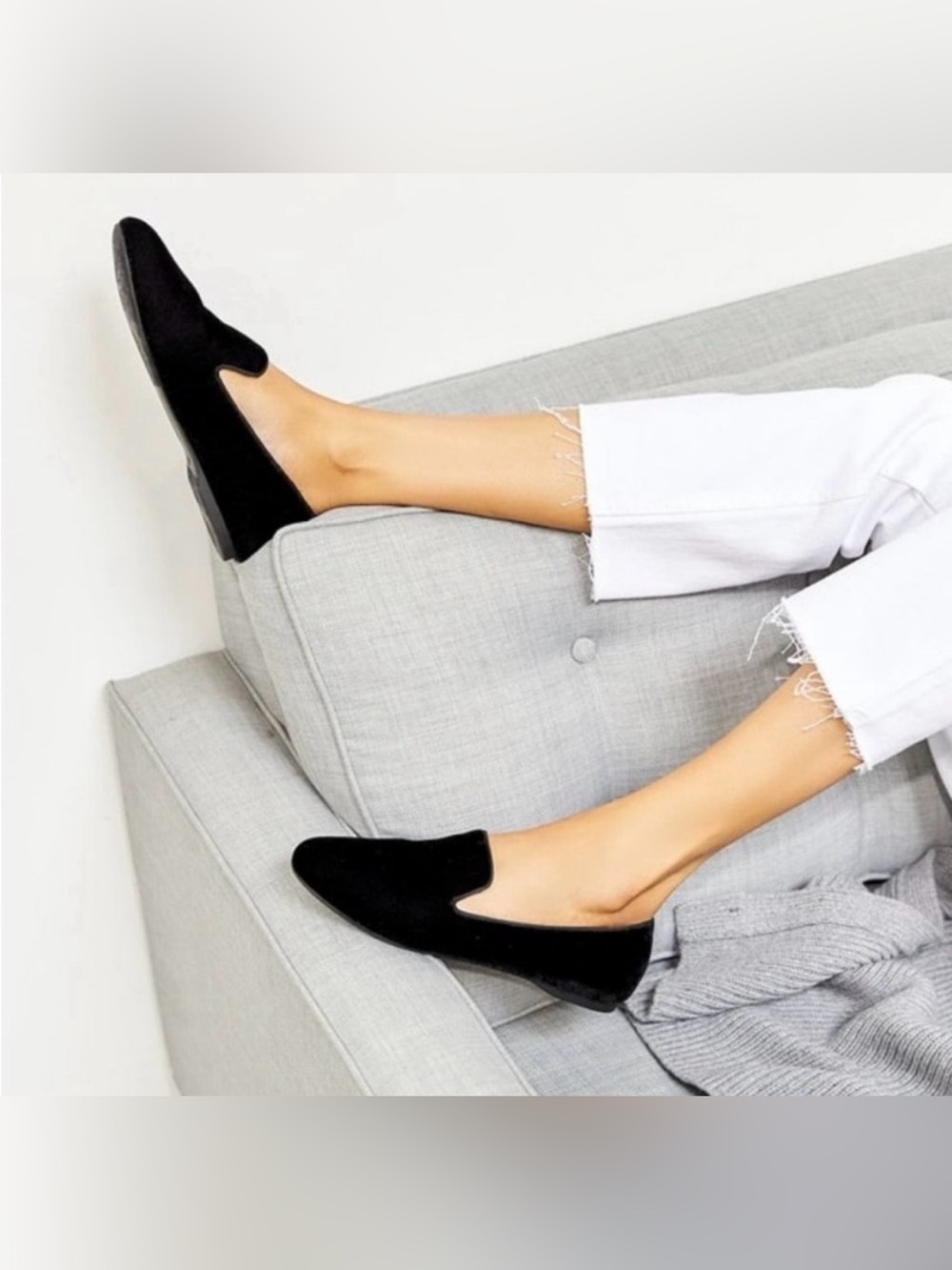 Birdies The Starling Black Velvet Flats Loafers size 8.5 business casual comfy